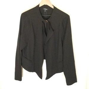Torrid Open Front Blazer Black Sz 1  Buckle Neck High Low Hem Stretch